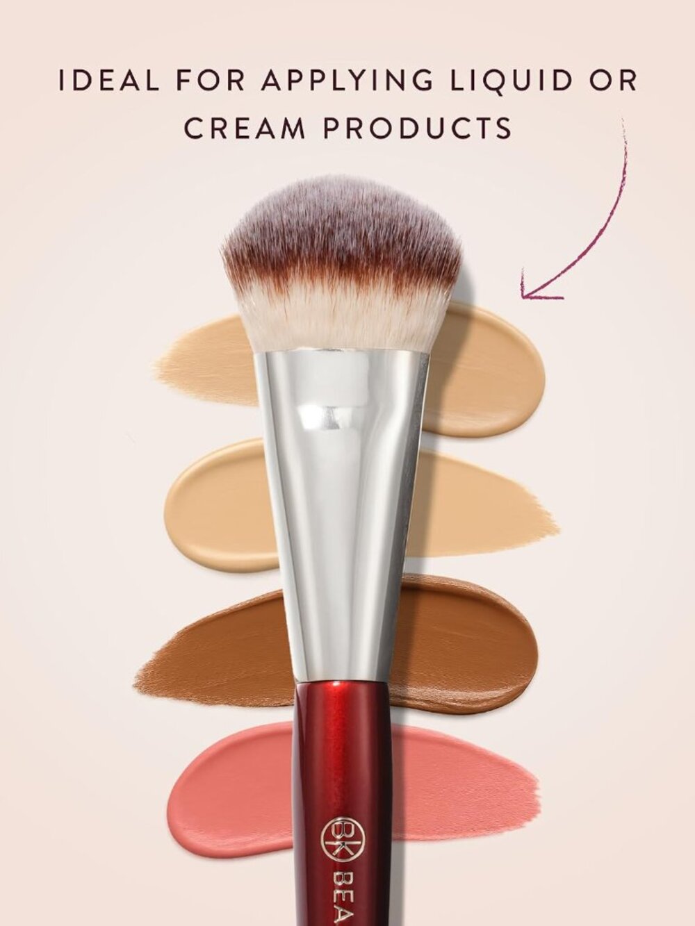 BK BEAUTY 109 Mini Contoured Foundation Brush for Liquid & Cream - Picture 3 of 7